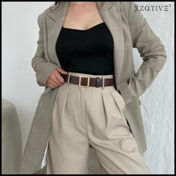 Women\'s PU Leather Belt with Square Buckle for Jeans Dresses Pants main image 4